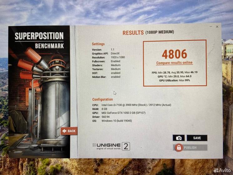 Системный блок i3-7100 3.9Ghz/ GTX 1050/ SSD